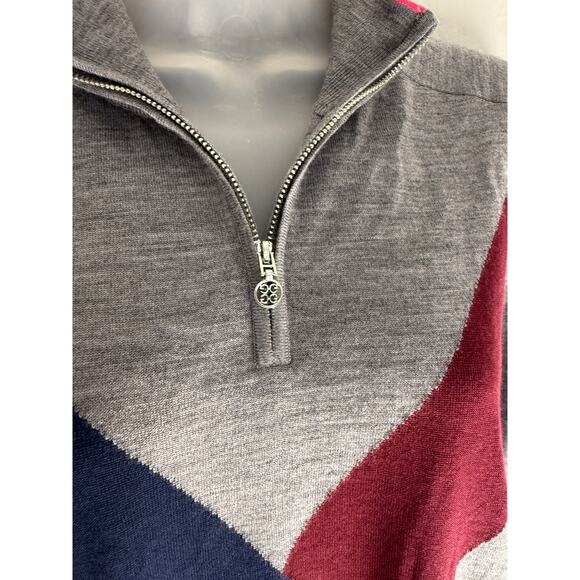 G/FORE Women’s Golf Quarter Zip Pullover Wool Grey w/ Pink V Size XL - Picture 4 of 7